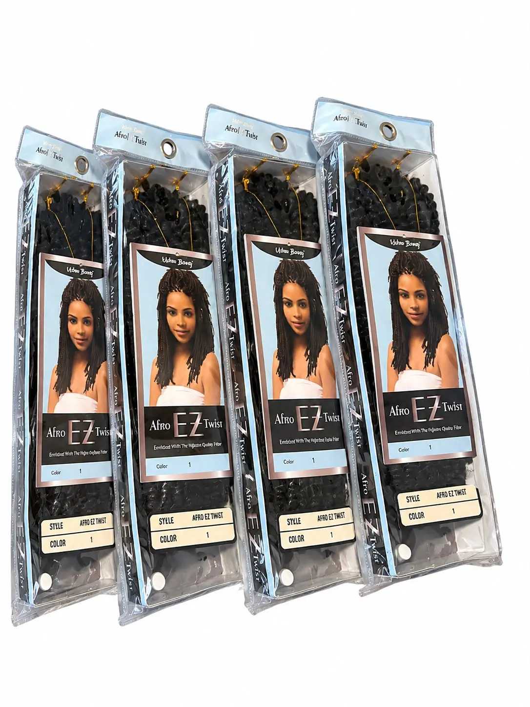 4 Packs Afro Ez Twist Braid Synthetic 10 inches - Highest Quality Fiber, Unisex, Black, Brown, Fashion Accessory
