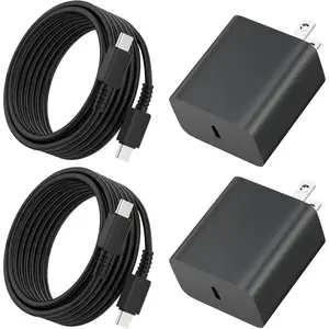 2 Pack 45W Super Fast Charger Type C Block with 6.6Ft Cable for Samsung Galaxy S25 Ultra/S25+/S25/S24/S23 Ultra/S23+/S22 Ultra/S22+/S20 Ultra Usb C Compatible Charging