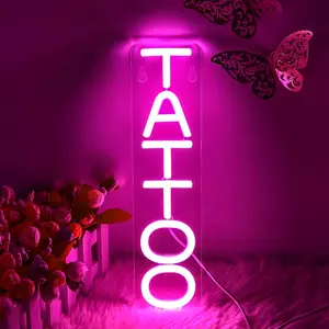 Neon Tattoo LED Sign, USB Powered with Dimmable Switch, Wall Decor, Studio Gift Creative, Shop Decoration, LED Lights