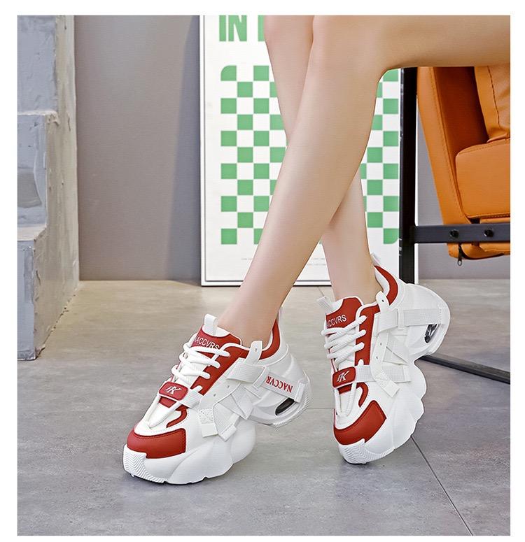 2025 Spring Thick-Soled Height-Increasing Dad's Shoes for Women, Unique Design, Versatile Sports Casual Sneakers Beige Black