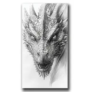 Large Size Black white dragon Diamond Art Kits For Adults,Diamond Painting Kits, Diamond Dots,Full Round Diamond Mosiac Kits For beginner, Diy Handicrafts, Art And Crafts For Home Decor, 16x32 Inch