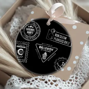 Christmas Ornaments Verbatim Rick And Morty Genuine Morty White Ink New Year Gift For Friends Family Circle X-Mas Acrylic