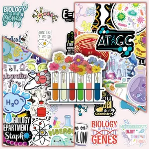 100 Sheets, Two Sets of Repeat Science Biology Chemistry Physics Creative Experiment Decorative Stickers for DIY Scrapbook & Journal