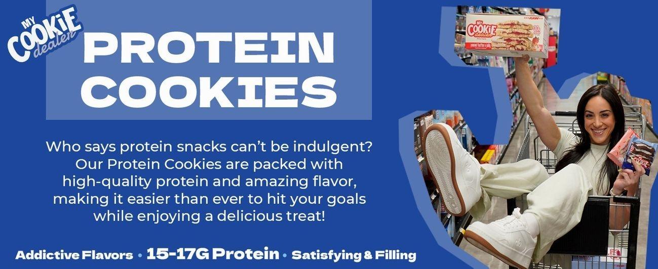 My Cookie Dealer Protein Cookies, Variety Pack (5-Pack, 2.2oz Each) - 15-17g of Protein per Cookie - Individually Wrapped Travel Snacks