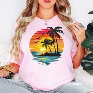 sunset beach shirt Summer Vacation Shirt helps you enjoy your holiday with a dynamic style.