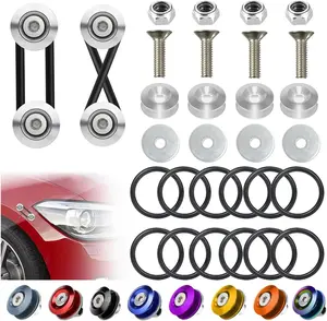 BFXM Universal Bumper Clips, Front Rear Bumper Quick Release Kit, Bumper Holders for Cars ( Silver Bumper Quick Release Tabs and  Customized ORings)