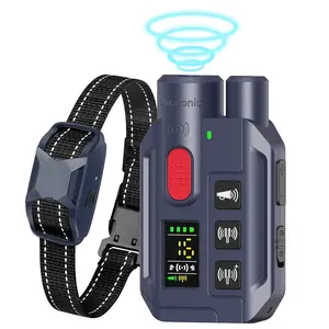 Dog Shock Collar - 3300Ft 2-in-1 Ultrasonic Dog Training Collar with Remote for 8-150lbs Small Medium Large Dogs Rechargeable Waterproof e Collar with Beep (1-8), Vibration(1-16), Safe Shock(1-99), Safe Ultrasonic (1-3)