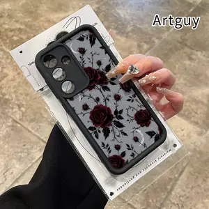 Midnight Roses Advanced fashion gift Case for Samsung S24 ultra plus S25 S23 S22 Ultra Plus Shockproof Full Camera Protection Durable slim Silicone Cover