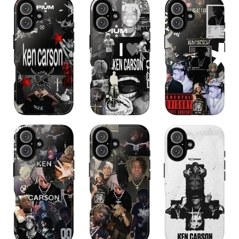 Ken Carson Opium Rage Phone Case, Underground Rap Dark Collage Aesthetic Protective Cover, Compatible with iPhone 11-17 Pro Max/Plus and Samsung Galaxy S23-25