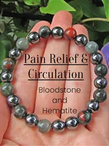 Anxiety Relief Bracelet Stress Reduction Fatigue Natural African Bloodstone Turquoise Beaded Bracelet for Men and Women Daily Wear High Quality Bracelet