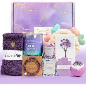 Get Well Baskets for Women, 9 count Happy Birthday Gifts, Lavender Sympathy Care Package Get Well Soon Relaxation   Set for Her Mom Wife Girlfriend Bestie Mother Christmas