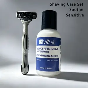 Viilife Shaving Care Kit, Disposable Razor + After-Shave Lotion, One-Stop Shaving & Post-Shave Care, Root-Free Clean Shave Experience, Travel Essential