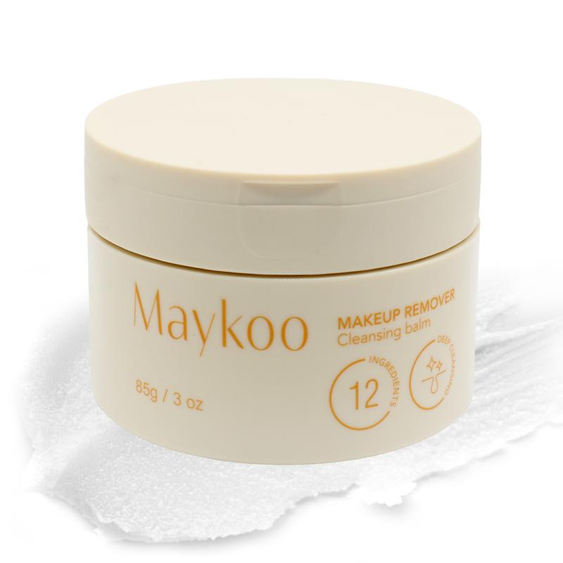 MAYKOO Makeup Remover Cleansing Balm, Melting Cleansing Cream Oil Based Cleanser, Hydrating Makeup Remover Balm with Vaccinium Myrtillus, Hydrate Skin, Non-comedogenic, No Harsh Chemicals, 0 Residue with Spatula & Easy to Rinse, 3 Oz, Cosmetic, Moisturize