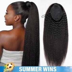 [New In] BGMgirl Kinky Straight High-Density 10-Sec Ponytail Protective Hairstyle Draw-string Ponytail Hair Extensions Ponytail 100% Human Hair Spring Summer Style #SummerVibes summerwins