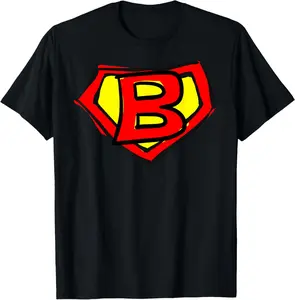 Superhero Letter on Chest B cute cartoon version T-Shirt