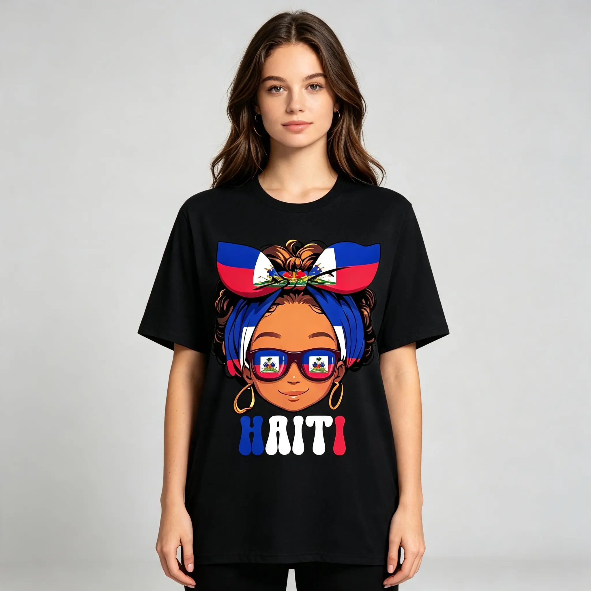 Haitian Girl Vintage Hair Haiti Pride Root T-Shirt Expressing Cultural Heritage