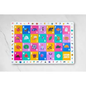 Phonics Placemat for Toddlers & Kids – Non-Slip Double-Sided ABC Learning Mat with Letter Sounds & 100+ Phonics Images – Fun Educational Play Mat -  Interactive Learning Activity