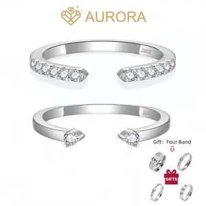 【#98 combo band 】Moissanite Stackable band ring enhancer rings with 925 Sterling Silver Daily Anniversary wedding  ring band Synthetic Moissanite