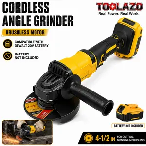 power angle grinder Cordless Angle Grinder, 11000RPM Brushless Motor, Electric Grinder Power Tools Compatible with Dewalt 20V Battery, 4-1/2" Blades for Cutting Griding Polishing-Battery Not Included Brushless Cordless Angle Grinder