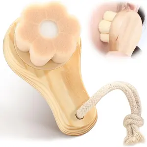 ✨ Natural Pine Wood Handle Facial Cleansing Brush, Makeup Remover & Cleansing Brush, Deep Cleansing Massage Scrubber Skin Care Tool