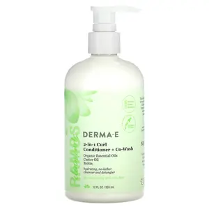 DERMA E Ramos Clean Curls, 2-In-1 Curl Conditioner + Co-Wash, For Wavy, Curly and Coily Hair, 12 fl oz (355 ml)