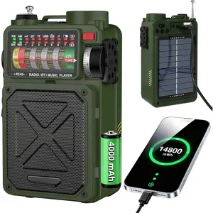 RE40 Portable Shortwave Radio FM/AM/SW/WB Receiver, 4000mAh Retro  Radio with BT/USB/TF and NOAA , Pocket Radio with USB-C Rechargeable