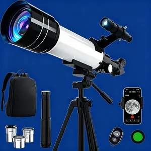 70mm Aperture 400mm Refractor Telescope for Astronomy Beginners, with Tripod, Phone Adapter & Carry Bag for Adults & Kids