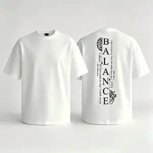 Men's Balance Mind & Heart Graphic Menswear T-Shirt - Regular Fit Round Neck Shortsleeve Tee, Casual Streetwear Summer Daily Top