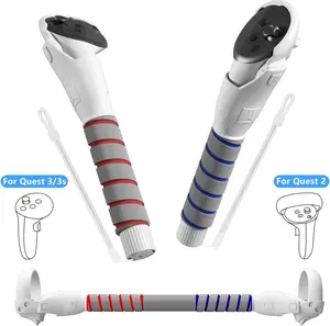 3 in 1 Gorilla Tag Long Arms for Meta Quest 3S/3 and Oculus Meta Quest 2,Beat Saber Handles Attachment/Golf Club Extension Grips for VR Sticks Controller Accessories,Enhance VR Game Experience Virtual Reality Headset Portable Blue Wearable Smartphone