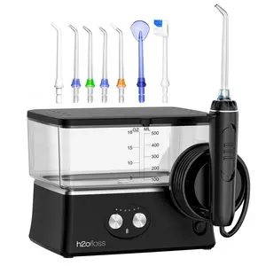 h2ofloss 6 Modes Upgraded Portable Cordless Oral Irrigator,Rechargeable 570ml Travel Water Flosser IPX7 Waterproof,Suitable for Teeth Cleaning Black,  Black Water Flosser