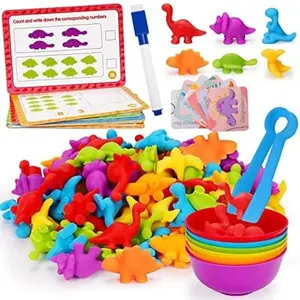 X-ITC63 Counting Dinosaurs Montessori Toys for 3 4 5 Years Old Boys Girls Toddler Manipulatives Preschool Learning Activities Kindergarten Educational Sensory Fine Motor Skills Toys for Kids Ages 2-4 3-5 4-8