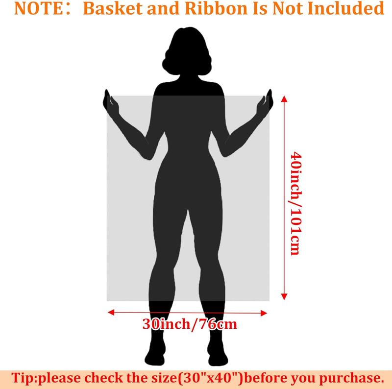 Cellophane Bags 30x40 Inch - 6 count 2.8 Mil Thick Clear Cellophane Wrap for  Baskets, Clear Plastic  Basket Bags for Thanksgiving, Christmas, Easter Presents/ Party Favors Packaging