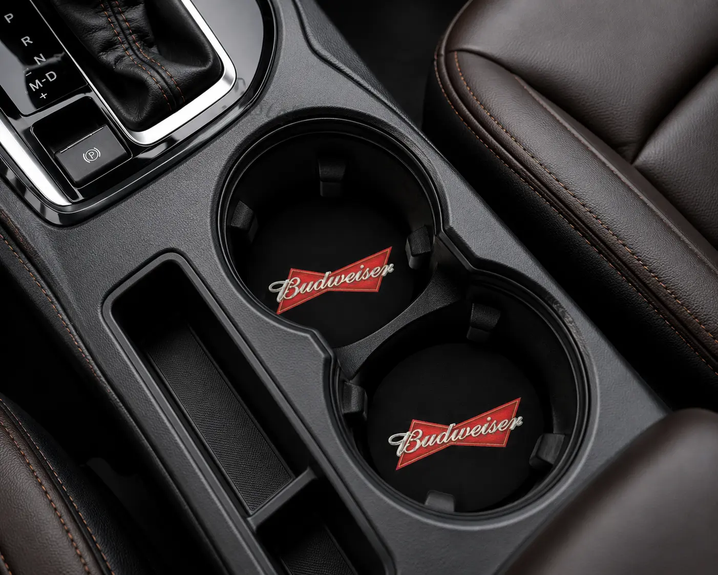 Silicone Car Coasters - Auto-Fit, Standard Size, Non-Slip Vehicle Use Cup Holder Inserts for Cars, Trucks, SUVs