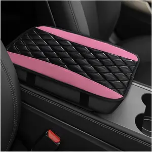 Center Console Cushion Pad, 12.6"7.5"  Leather Armrest Seat Box Cover Protector, Soft Comfortable Anti-Scratch Arm Rest Console Pad for    SUVs ()