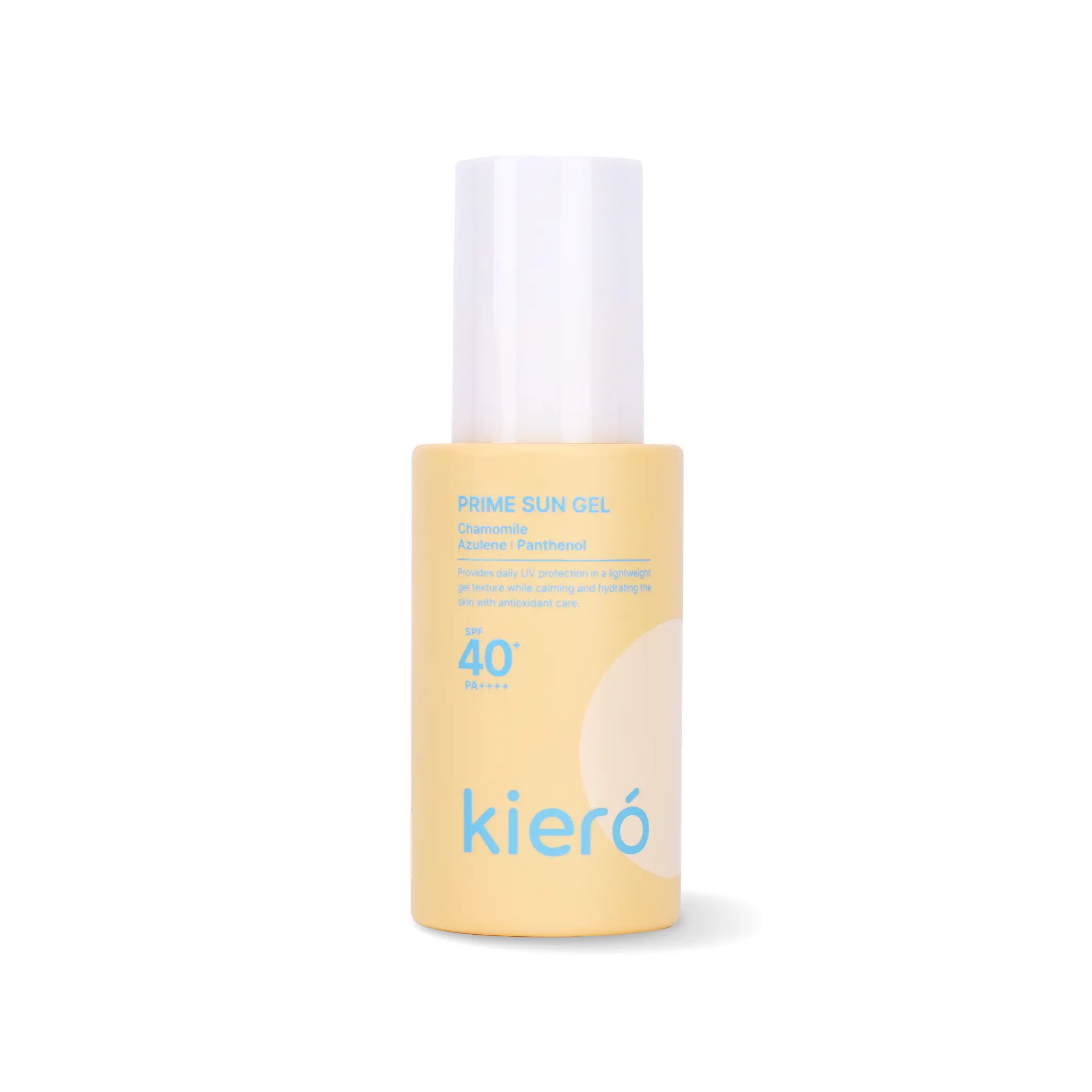 Kiero Prime Sun Gel - Official Product Lightweight, Hydrating & Soothing Gel Moisturizer with Chamomile, Azulene & Panthenol - Vegan, Non-Greasy Sun Shield with Matte Finish for Oily & Combination Skin (1.69 fl oz)