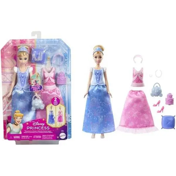 Disney Princess Cinderella Collectible Fashion Doll - 2-in-1 Stories, 2 Bodices, Brushable Hair Paper Doll