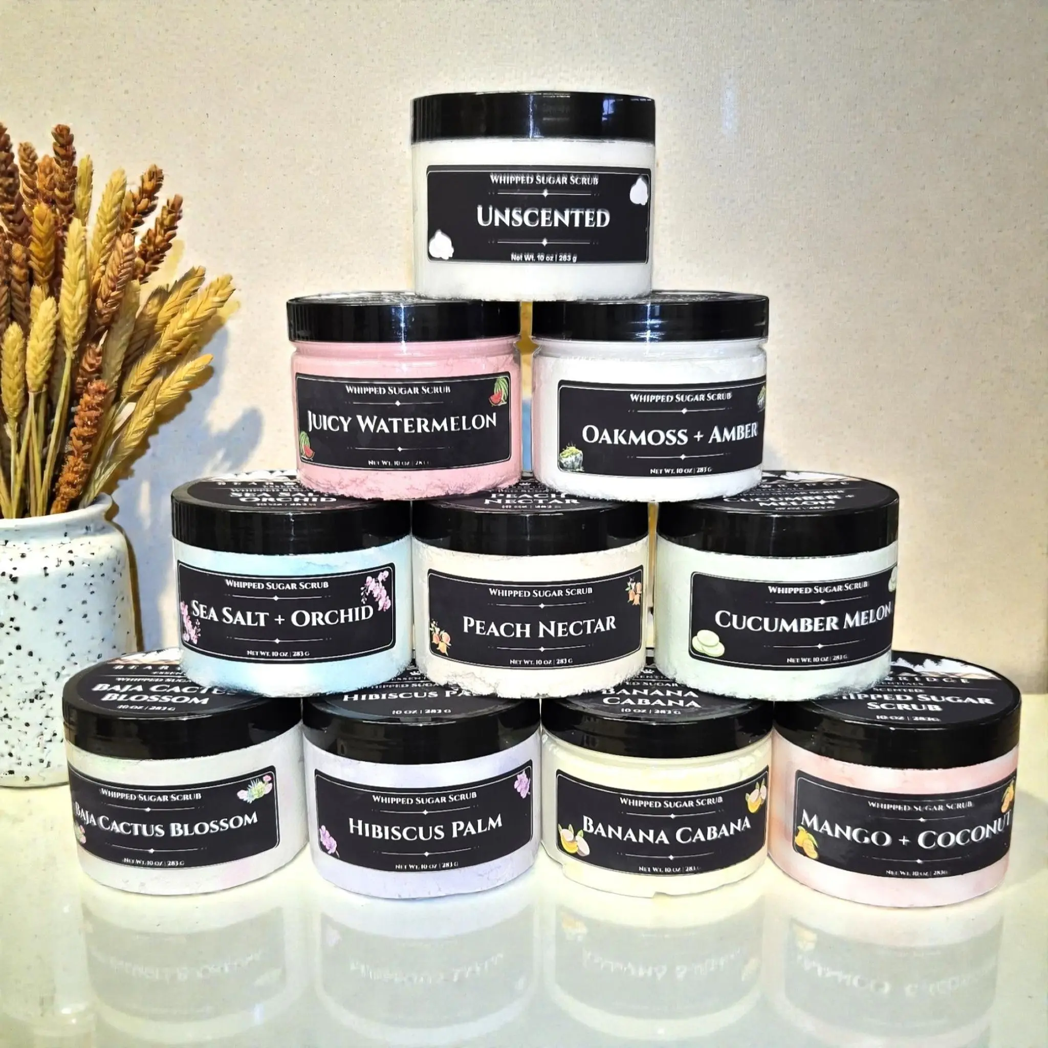 Whipped Sugar Scrub, Foaming Exfoliating Body Scrub with Shea Butter for Soft Glowing Skin, Ideal for Body Care Routine