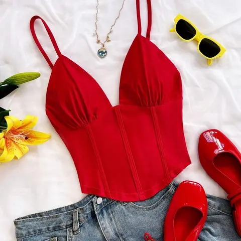 Women's Plain Solid Basic Casual Fashion Sleeveless Halter Top, Perfect for Daily Beach Vacation Travel, Stylish and Comfortable Fit Summer Wear Straps