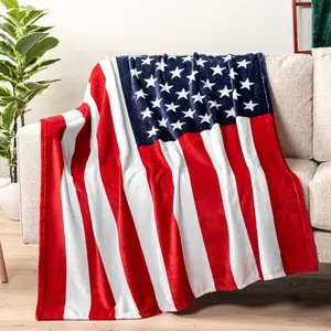 Pavillya Soft Flannel American Flag Blanket - Country Flag Blanket, Suitable for Sofa and Sofa Bed Bedding, Ideal Gift for American Veterans on 4th July, American Flag Blankets, Country Flag Blankets