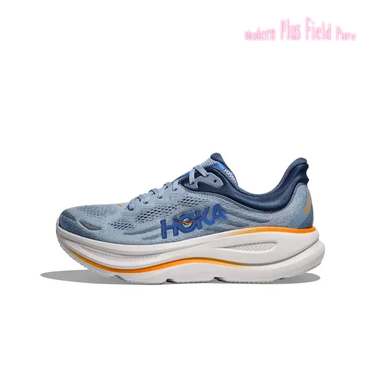 Drizzle Blue Breathable Mesh Road Running Shoes Ultra Cushioned Thick Sole Lightweight Athletic Sneakers for Long Distance Marathon Training Walking Gym Daily Wear