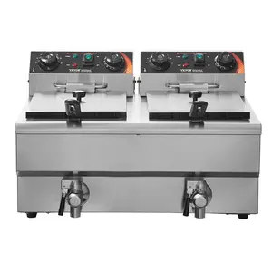 New Year's Day gift  Commercial Electric Deep Fryer Countertop Deep Fryer with Dual Tanks 3000W