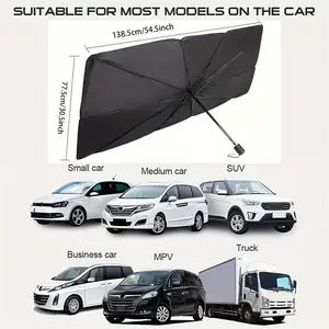 Foldable Anti-UV Windshield Sunshade, Multipurpose Car Front Window Heat Protective Umbrella for Sedan SUVs, Automotive Exterior Accessories for Men & Women, Car Stuff, Vehicle