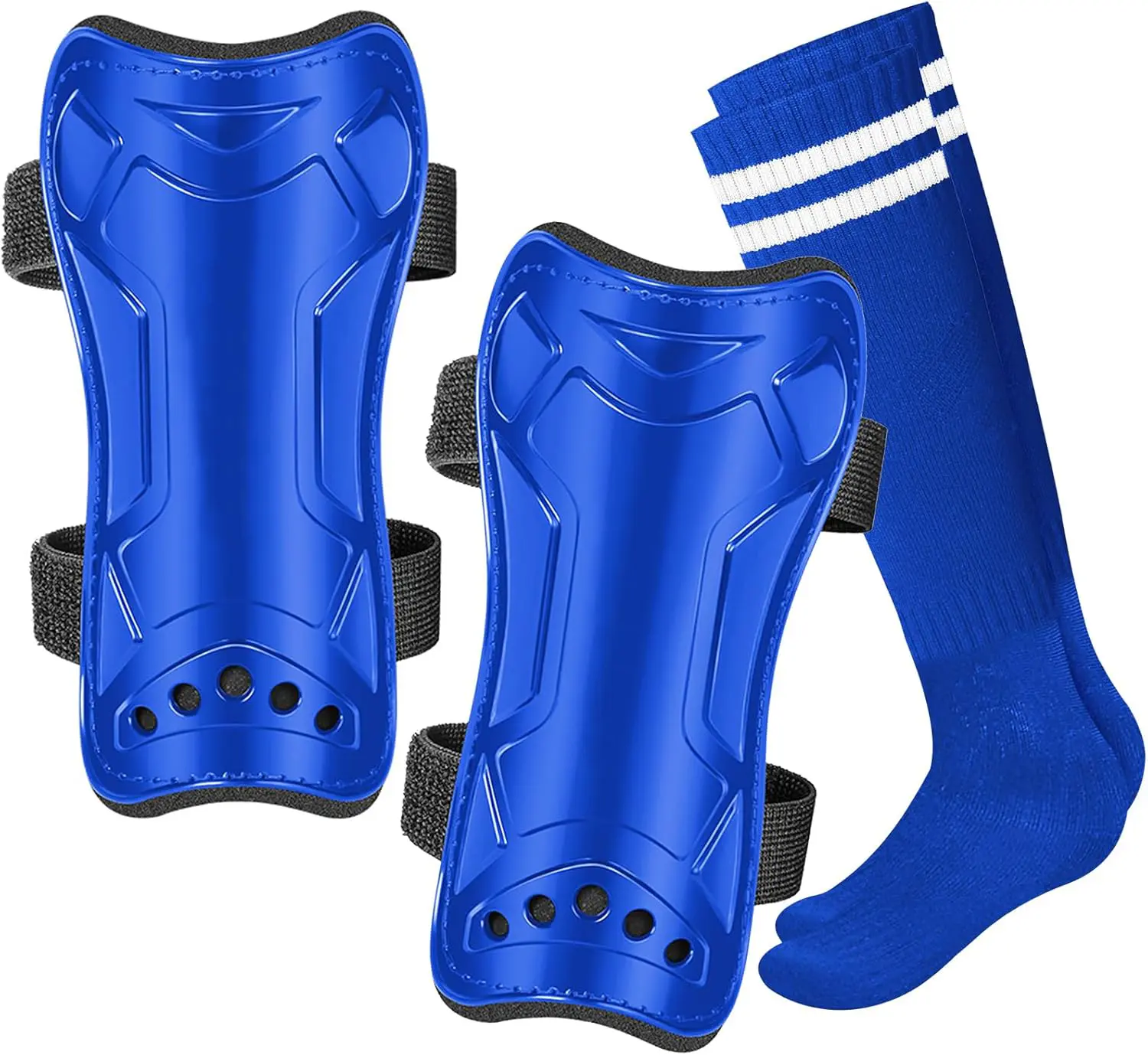 Medium M 3'10 - 4'8 Tall Soccer Shin Guards for Youth Kids Toddler Protective Soccer Shin Pads & Sleeves Equipment Football Gear for 3-15 Years Old Children Teens Boys Girls Ergonomic Design Adjustable Straps High Protection Comfortable