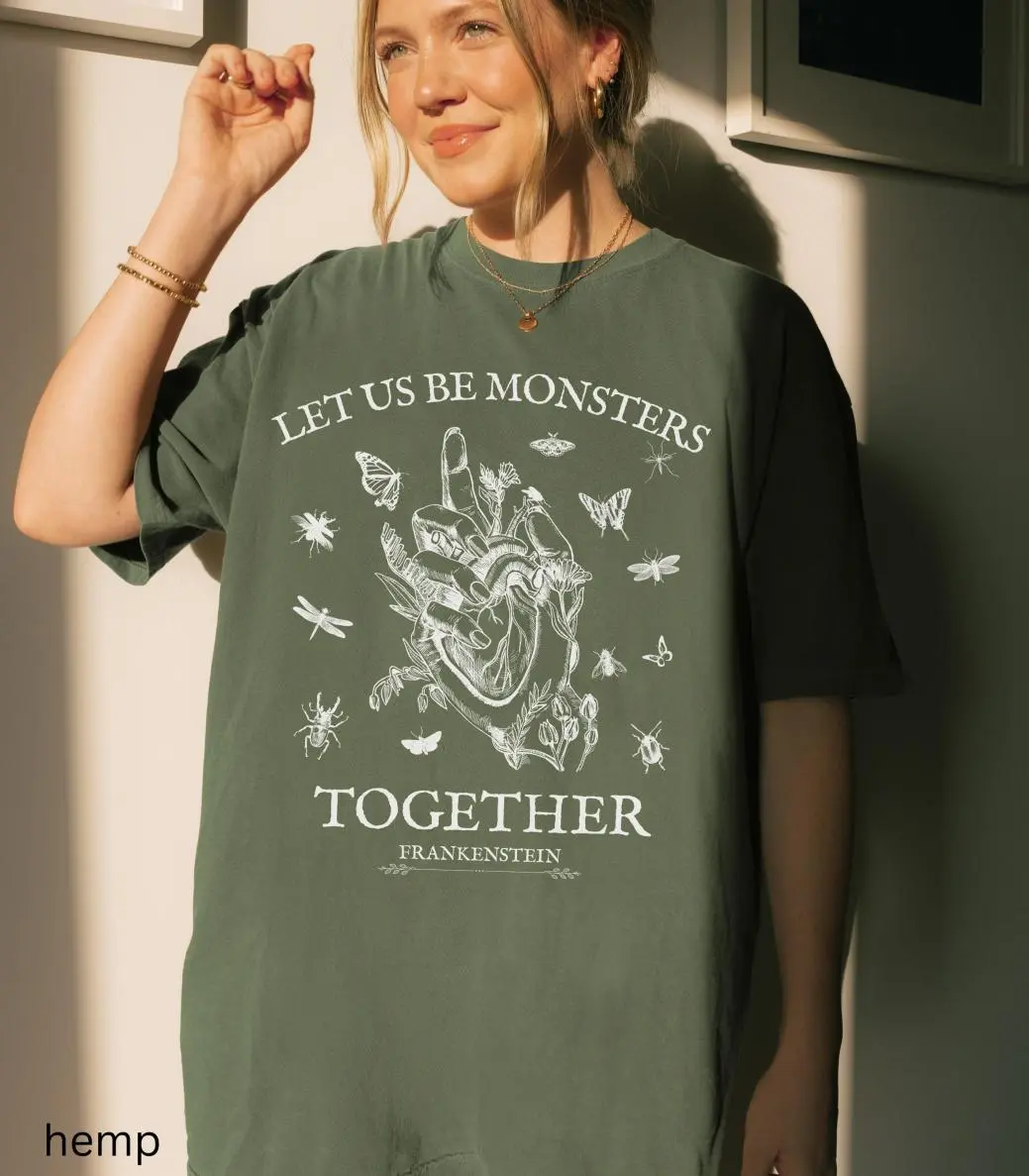 Comfort Colors Frankenstein Mary Shelley Tee * Insects Spooky Season Horror Gothic Monster Movie Lover Merch Bookish Halloween Dark Academia, Everyday Basic, Never Outdated, Gildan Unisex, Premium Quality Cotton