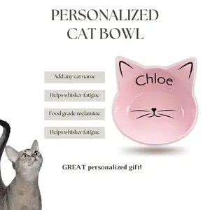 Custom Cat Bowl - Personalized with your cat name. Cat dad gift, cat mom gift, pet bowl, custom cat bowl