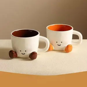 Cute Cartoon Foot Design Ceramic Mug,1 Count Creative Coffee Cup with Handle,Drinking Cup for Home&Office Use,for valentine's Day