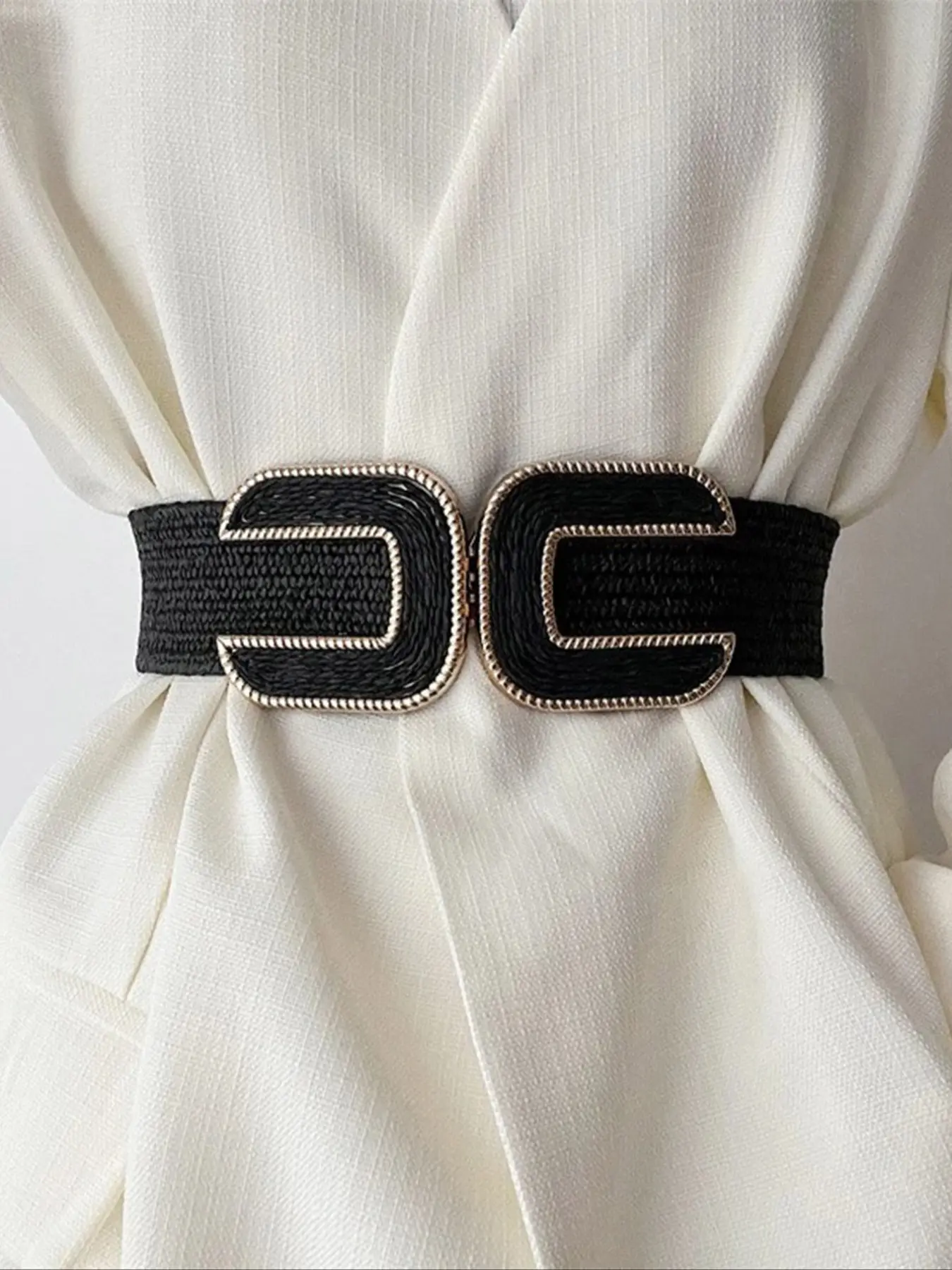 Women's Elastic Waist Belt, Vintage Style Wide Cinch Decorative Belt, Casual Dress Belt, Perfect for Dresses & Suits, Daily Wear Accessory, Fashion Belt, Casual Style Belts