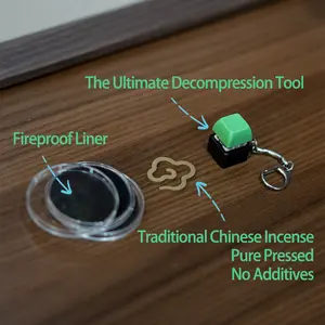 The Green Reset Button Office Zen Button: Green Fidget De-stressor | Includes Free Eastern Botanical Incense for Deep Sleep & Relaxation