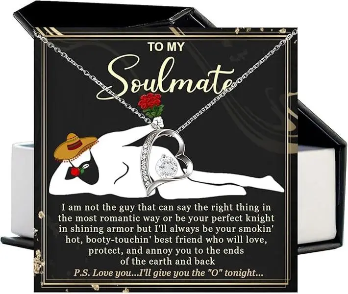 To My Soulmate Necklace For Women, Wife Necklace From Husband, Best Presents For Wife, Valentines Gifts For Wife, Funny Gifts For Girlfriend, Wife Birthday Gift Ideas, Anniversary Jewelry For Her