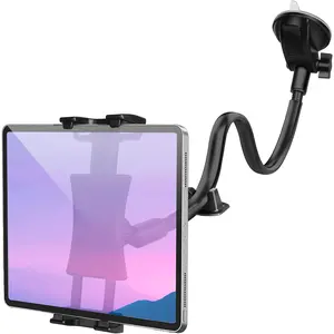Car Dashboard Windshield Tablet Mount, 13" Long Arm , 360° Flexible Window Suction Cup Holder for Truck SUV, for iPad Pro 12.9/11/10.5/9.7/Air/Mini 6 5 4, Samsung Galaxy, 4.7"-12.9" Tab&Phone